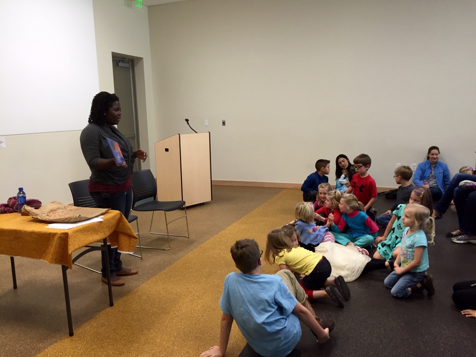 The children in attendance sat on the floor in rap attention and were very engaged as Deborah narrated the story traditionally without reading directly from the book.